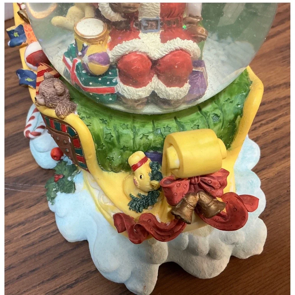 The Trimmerry Vintage Santa Sleigh Water Globe Hand Painted Christmas Decor